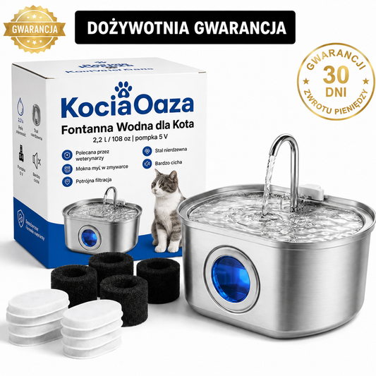 Fontanna dla kota + 4 filtry - KociaOaza™